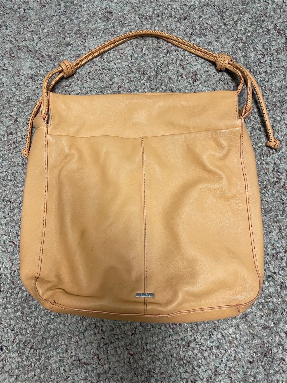 Vince camuto Leather Shoulder Bag in Tan -with leather tie strap